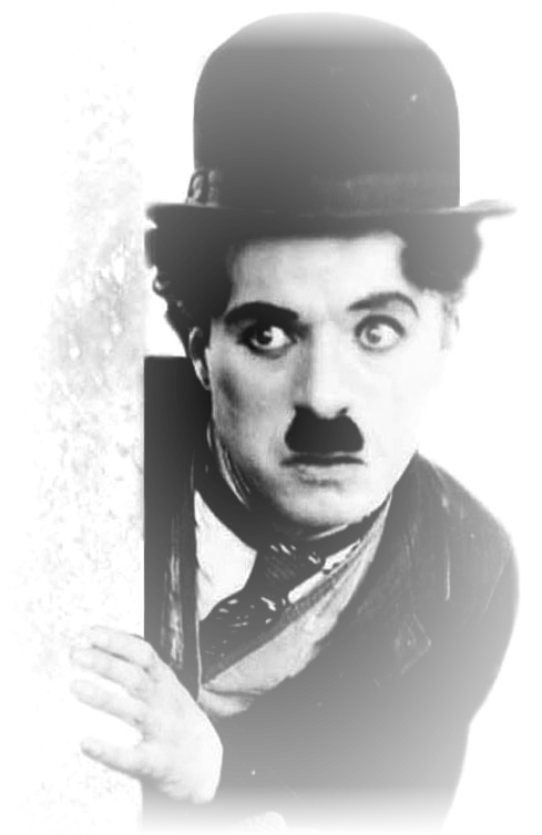 Charlie Chaplin, black and white portrait